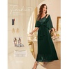 image:imageBeryLove Women Sequin Formal Cocktail Evening Long Wedding Mother Dress  2 Piece Set with Sparkly Lace Dress and Chiffon Shawl Sleeveless V Neck A Line Maxi Gown for Prom Party Bridesmaid EventsDarkgreen