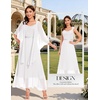 image:imageBeryLove Women Sequin Formal Cocktail Evening Long Wedding Mother Dress  2 Piece Set with Sparkly Lace Dress and Chiffon Shawl Sleeveless V Neck A Line Maxi Gown for Prom Party Bridesmaid EventsWhite