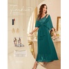 image:imageBeryLove Women Sequin Formal Cocktail Evening Long Wedding Mother Dress  2 Piece Set with Sparkly Lace Dress and Chiffon Shawl Sleeveless V Neck A Line Maxi Gown for Prom Party Bridesmaid EventsPeacock Green