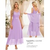 image:imageBeryLove Women Sequin Formal Cocktail Evening Long Wedding Mother Dress  2 Piece Set with Sparkly Lace Dress and Chiffon Shawl Sleeveless V Neck A Line Maxi Gown for Prom Party Bridesmaid EventsBlavender