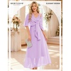 image:imageBeryLove Women Sequin Formal Cocktail Evening Long Wedding Mother Dress  2 Piece Set with Sparkly Lace Dress and Chiffon Shawl Sleeveless V Neck A Line Maxi Gown for Prom Party Bridesmaid EventsBlavender
