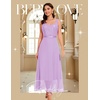 image:imageBeryLove Women Sequin Formal Cocktail Evening Long Wedding Mother Dress  2 Piece Set with Sparkly Lace Dress and Chiffon Shawl Sleeveless V Neck A Line Maxi Gown for Prom Party Bridesmaid EventsLavender