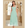 image:imageBeryLove Women Sequin Formal Cocktail Evening Long Wedding Mother Dress  2 Piece Set with Sparkly Lace Dress and Chiffon Shawl Sleeveless V Neck A Line Maxi Gown for Prom Party Bridesmaid EventsLight Green