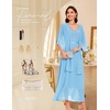 image:imageBeryLove Women Sequin Formal Cocktail Evening Long Wedding Mother Dress  2 Piece Set with Sparkly Lace Dress and Chiffon Shawl Sleeveless V Neck A Line Maxi Gown for Prom Party Bridesmaid EventsLight Blue