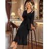 image:imageBeryLove Women Sequin Formal Cocktail Evening Long Wedding Mother Dress  2 Piece Set with Sparkly Lace Dress and Chiffon Shawl Sleeveless V Neck A Line Maxi Gown for Prom Party Bridesmaid EventsBblack