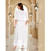 image:imageBeryLove Women Sequin Formal Cocktail Evening Long Wedding Mother Dress  2 Piece Set with Sparkly Lace Dress and Chiffon Shawl Sleeveless V Neck A Line Maxi Gown for Prom Party Bridesmaid EventsWhite
