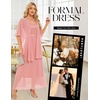 image:imageBeryLove Women Sequin Formal Cocktail Evening Long Wedding Mother Dress  2 Piece Set with Sparkly Lace Dress and Chiffon Shawl Sleeveless V Neck A Line Maxi Gown for Prom Party Bridesmaid EventsBblush