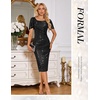 image:imageBeryLove Women Sequin Formal Cocktail Party Prom Bodycon Dresses  2026 Sparkly Ruffle Sleeves DressBlack
