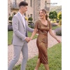 image:imageBeryLove Women Sequin Formal Cocktail Party Prom Bodycon Dresses  2026 Sparkly Ruffle Sleeves DressBrown
