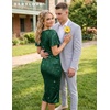 image:imageBeryLove Women Sequin Formal Cocktail Party Prom Bodycon Dresses  2026 Sparkly Ruffle Sleeves DressDarkgreen