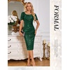 image:imageBeryLove Women Sequin Formal Cocktail Party Prom Bodycon Dresses  2026 Sparkly Ruffle Sleeves DressDarkgreen
