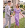 image:imageBeryLove Women Sequin Formal Cocktail Party Prom Bodycon Dresses  2026 Sparkly Ruffle Sleeves DressLavender