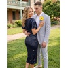 image:imageBeryLove Women Sequin Formal Cocktail Party Prom Bodycon Dresses  2026 Sparkly Ruffle Sleeves DressNavy