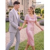 image:imageBeryLove Women Sequin Formal Cocktail Party Prom Bodycon Dresses  2026 Sparkly Ruffle Sleeves DressPink