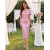 image:imageBeryLove Women Sequin Formal Cocktail Party Prom Bodycon Dresses  2026 Sparkly Ruffle Sleeves DressPink