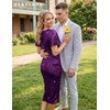 image:imageBeryLove Women Sequin Formal Cocktail Party Prom Bodycon Dresses  2026 Sparkly Ruffle Sleeves DressPurple