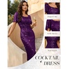 image:imageBeryLove Women Sequin Formal Cocktail Party Prom Bodycon Dresses  2026 Sparkly Ruffle Sleeves DressPurple