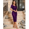image:imageBeryLove Women Sequin Formal Cocktail Party Prom Bodycon Dresses  2026 Sparkly Ruffle Sleeves DressPurple