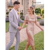image:imageBeryLove Women Sequin Formal Cocktail Party Prom Bodycon Dresses  2026 Sparkly Ruffle Sleeves DressRose Gold