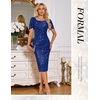 image:imageBeryLove Women Sequin Formal Cocktail Party Prom Bodycon Dresses  2026 Sparkly Ruffle Sleeves DressRoyal Blue