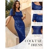 image:imageBeryLove Women Sequin Formal Cocktail Party Prom Bodycon Dresses  2026 Sparkly Ruffle Sleeves DressRoyal Blue