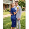 image:imageBeryLove Women Sequin Formal Cocktail Party Prom Bodycon Dresses  2026 Sparkly Ruffle Sleeves DressRoyal Blue