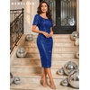 image:imageBeryLove Women Sequin Formal Cocktail Party Prom Bodycon Dresses  2026 Sparkly Ruffle Sleeves DressRoyal Blue