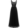 image:imageBeryLove Womens A Line Homecoming Sequin Maxi Formal Dress  Sleeveless Sequin Silhouette Shimmer Mesh Fabric Perfect for Wedding Cocktail and All Formal EventsLongblack