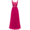 image:imageBeryLove Womens A Line Homecoming Sequin Maxi Formal Dress  Sleeveless Sequin Silhouette Shimmer Mesh Fabric Perfect for Wedding Cocktail and All Formal EventsLong Hot Pink