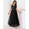 image:imageBeryLove Womens A Line Homecoming Sequin Maxi Formal Dress  Sleeveless Sequin Silhouette Shimmer Mesh Fabric Perfect for Wedding Cocktail and All Formal EventsLongblack