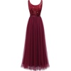 image:imageBeryLove Womens A Line Homecoming Sequin Maxi Formal Dress  Sleeveless Sequin Silhouette Shimmer Mesh Fabric Perfect for Wedding Cocktail and All Formal EventsLongburgundy