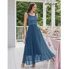 image:imageBeryLove Womens A Line Homecoming Sequin Maxi Formal Dress  Sleeveless Sequin Silhouette Shimmer Mesh Fabric Perfect for Wedding Cocktail and All Formal EventsGrey Blue