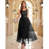 image:imageBeryLove Womens A Line Homecoming Sequin Maxi Formal Dress  Sleeveless Sequin Silhouette Shimmer Mesh Fabric Perfect for Wedding Cocktail and All Formal EventsLongblack