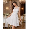 image:imageBeryLove Womens Boat Neck A Line Sleeveless Lace Formal Homecoming Dress  Short Dress With Ruffle Hem Sparkly Design Ideal For Wedding GuestBridesmaid Cocktail Prom amp Evening Party EventsWhite Sequin