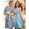 image:imageBeryLove Womens Boat Neck A Line Sleeveless Lace Formal Homecoming Dress  Short Dress With Ruffle Hem Sparkly Design Ideal For Wedding GuestBridesmaid Cocktail Prom amp Evening Party EventsGrey Blue