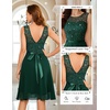 image:imageBeryLove Womens Boat Neck A Line Sleeveless Lace Formal Homecoming Dress  Short Dress With Ruffle Hem Sparkly Design Ideal For Wedding GuestBridesmaid Cocktail Prom amp Evening Party EventsDarkgreen Sequin