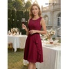 image:imageBeryLove Womens Boat Neck A Line Sleeveless Lace Formal Homecoming Dress  Short Dress With Ruffle Hem Sparkly Design Ideal For Wedding GuestBridesmaid Cocktail Prom amp Evening Party EventsDarkred