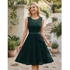 image:imageBeryLove Womens Boat Neck A Line Sleeveless Lace Formal Homecoming Dress  Short Dress With Ruffle Hem Sparkly Design Ideal For Wedding GuestBridesmaid Cocktail Prom amp Evening Party EventsDarkgreen