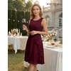 image:imageBeryLove Womens Boat Neck A Line Sleeveless Lace Formal Homecoming Dress  Short Dress With Ruffle Hem Sparkly Design Ideal For Wedding GuestBridesmaid Cocktail Prom amp Evening Party EventsBurgundy