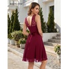 image:imageBeryLove Womens Boat Neck A Line Sleeveless Lace Formal Homecoming Dress  Short Dress With Ruffle Hem Sparkly Design Ideal For Wedding GuestBridesmaid Cocktail Prom amp Evening Party EventsDarkred