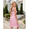 image:imageBeryLove Womens Boat Neck A Line Sleeveless Lace Formal Homecoming Dress  Short Dress With Ruffle Hem Sparkly Design Ideal For Wedding GuestBridesmaid Cocktail Prom amp Evening Party EventsPink