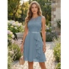 image:imageBeryLove Womens Boat Neck A Line Sleeveless Lace Formal Homecoming Dress  Short Dress With Ruffle Hem Sparkly Design Ideal For Wedding GuestBridesmaid Cocktail Prom amp Evening Party EventsGrey Blue