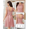 image:imageBeryLove Womens Boat Neck A Line Sleeveless Lace Formal Homecoming Dress  Short Dress With Ruffle Hem Sparkly Design Ideal For Wedding GuestBridesmaid Cocktail Prom amp Evening Party EventsBlush Sequin