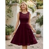 image:imageBeryLove Womens Boat Neck A Line Sleeveless Lace Formal Homecoming Dress  Short Dress With Ruffle Hem Sparkly Design Ideal For Wedding GuestBridesmaid Cocktail Prom amp Evening Party EventsBurgundy