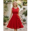image:imageBeryLove Womens Boat Neck A Line Sleeveless Lace Formal Homecoming Dress  Short Dress With Ruffle Hem Sparkly Design Ideal For Wedding GuestBridesmaid Cocktail Prom amp Evening Party EventsRed