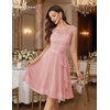 image:imageBeryLove Womens Boat Neck A Line Sleeveless Lace Formal Homecoming Dress  Short Dress With Ruffle Hem Sparkly Design Ideal For Wedding GuestBridesmaid Cocktail Prom amp Evening Party EventsBlush Sequin