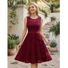 image:imageBeryLove Womens Boat Neck A Line Sleeveless Lace Formal Homecoming Dress  Short Dress With Ruffle Hem Sparkly Design Ideal For Wedding GuestBridesmaid Cocktail Prom amp Evening Party EventsDarkred