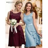 image:imageBeryLove Womens Boat Neck A Line Sleeveless Lace Formal Homecoming Dress  Short Dress With Ruffle Hem Sparkly Design Ideal For Wedding GuestBridesmaid Cocktail Prom amp Evening Party EventsBurgundy