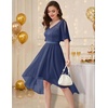 image:imageBeryLove Womens Elegant Formal Hoco Lace Chiffon HighLow Cocktail DressGrayish Purple