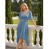 image:imageBeryLove Womens Elegant Formal Hoco Lace Chiffon HighLow Cocktail DressGrey Blue